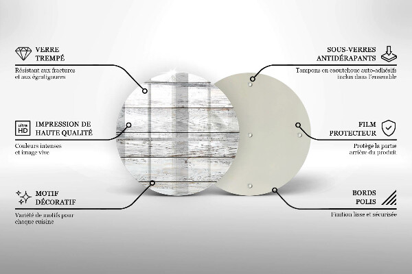 Skleněná deska do kuchyně Světlé dřevěné desky