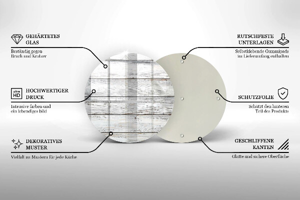 Skleněná deska do kuchyně Světlé dřevěné desky