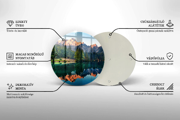 Skleněná deska do kuchyně Les a horské jezero