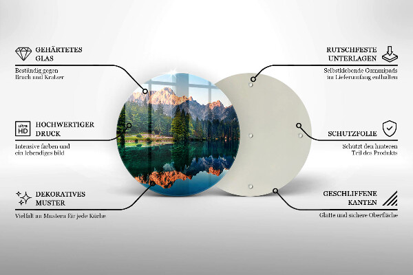 Skleněná deska do kuchyně Les a horské jezero