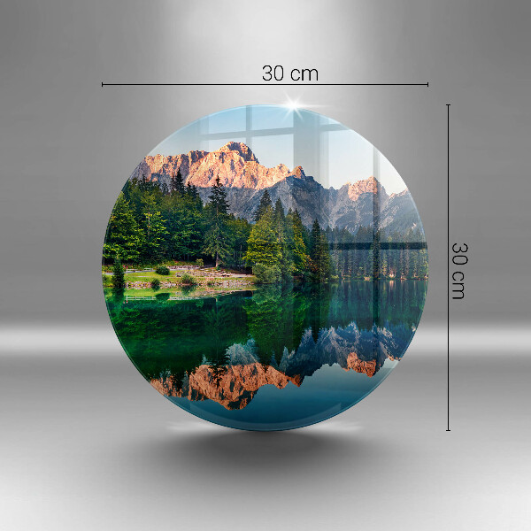 Skleněná deska do kuchyně Les a horské jezero