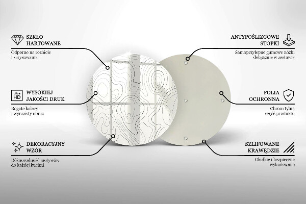 Skleněná deska do kuchyně Line art design