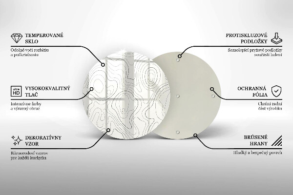 Skleněná deska do kuchyně Line art design