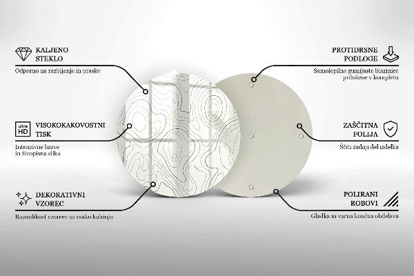 Skleněná deska do kuchyně Line art design
