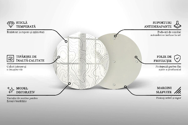 Skleněná deska do kuchyně Line art design