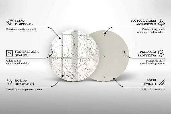 Skleněná deska do kuchyně Line art design