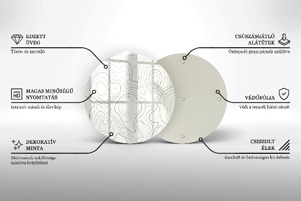 Skleněná deska do kuchyně Line art design