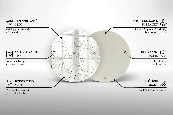 Skleněná deska do kuchyně Line art design