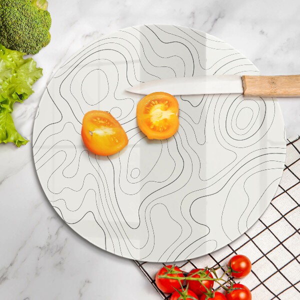 Skleněná deska do kuchyně Line art design