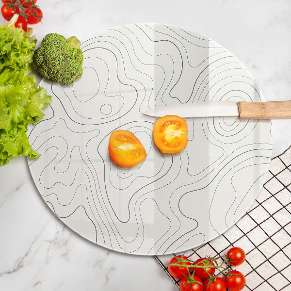 Skleněná deska do kuchyně Line art design