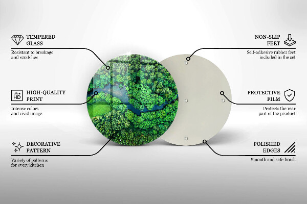 Skleněná deska do kuchyně Les a řeka z ptačí perspektivy