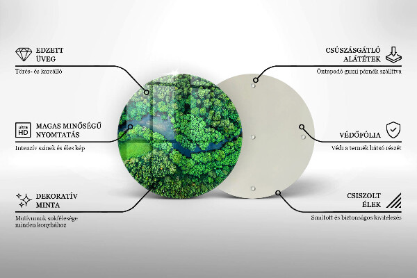 Skleněná deska do kuchyně Les a řeka z ptačí perspektivy