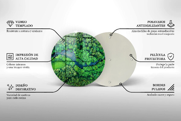 Skleněná deska do kuchyně Les a řeka z ptačí perspektivy