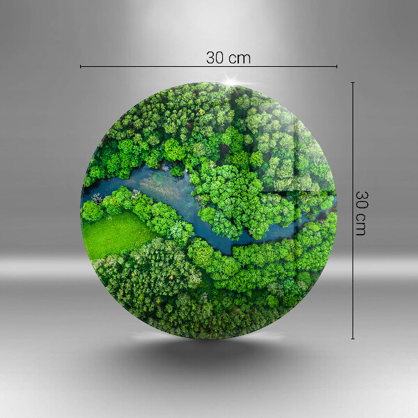 Skleněná deska do kuchyně Les a řeka z ptačí perspektivy