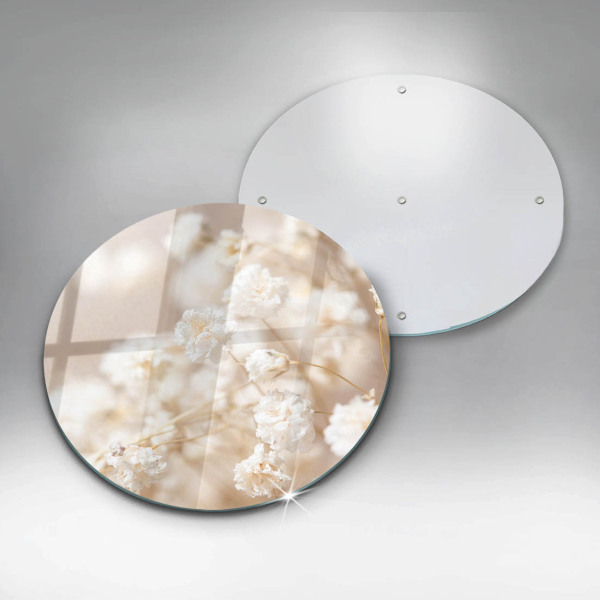 Skleněná deska do kuchyně Jemné bílé květy