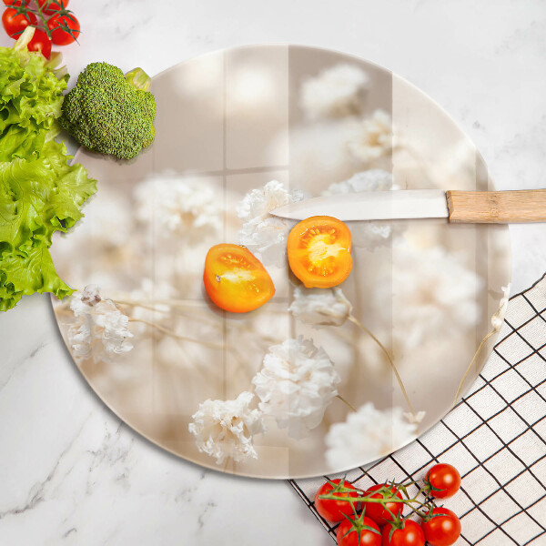 Skleněná deska do kuchyně Jemné bílé květy