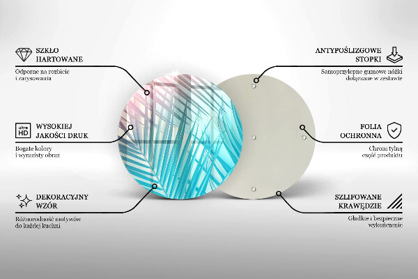 Skleněná deska do kuchyně Pastelové listy