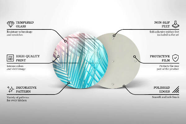 Skleněná deska do kuchyně Pastelové listy