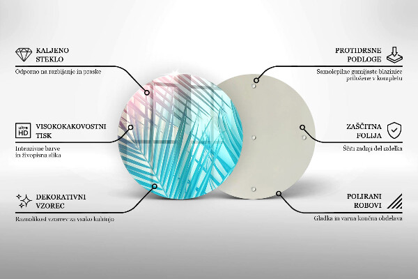 Skleněná deska do kuchyně Pastelové listy