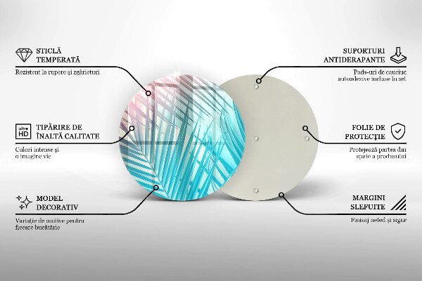 Skleněná deska do kuchyně Pastelové listy