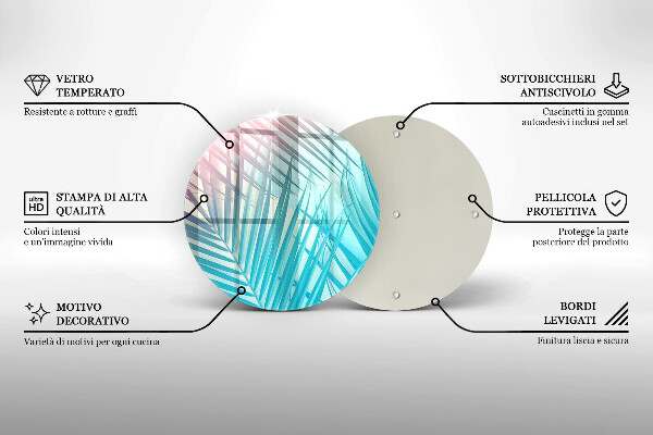 Skleněná deska do kuchyně Pastelové listy