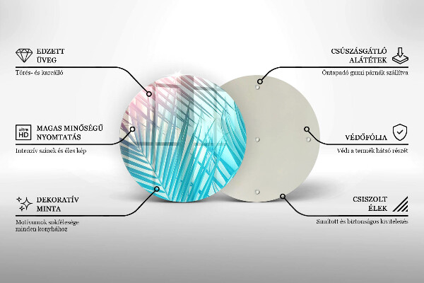 Skleněná deska do kuchyně Pastelové listy