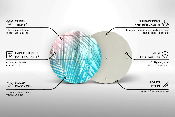 Skleněná deska do kuchyně Pastelové listy