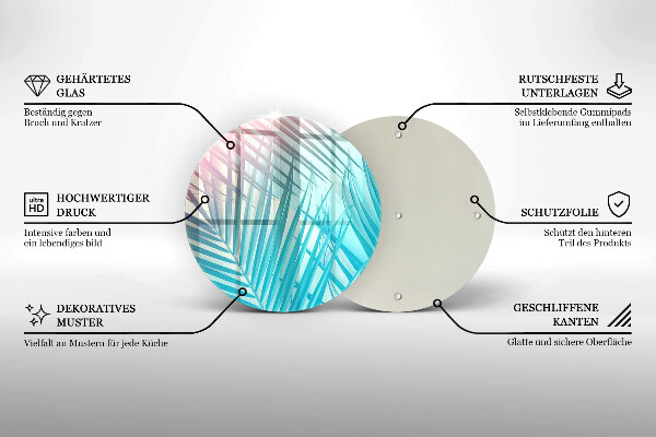 Skleněná deska do kuchyně Pastelové listy