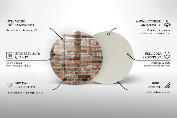 Skleněná deska do kuchyně Stará cihlová zeď