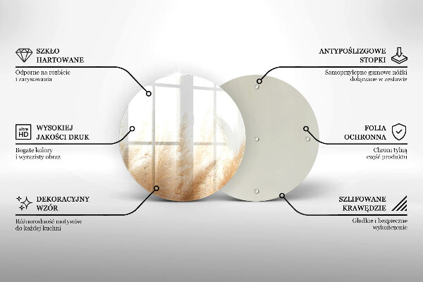 Skleněná deska do kuchyně Pampová tráva