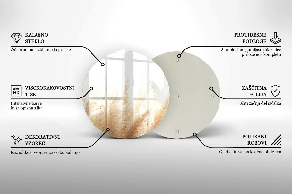 Skleněná deska do kuchyně Pampová tráva