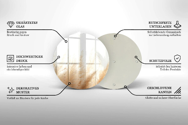 Skleněná deska do kuchyně Pampová tráva