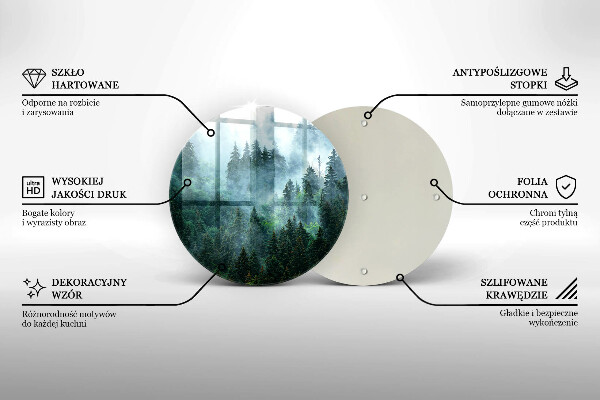 Skleněná deska do kuchyně Les v mlze