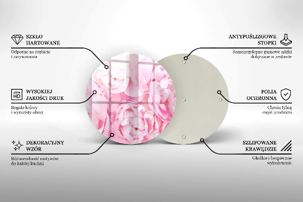 Skleněná deska do kuchyně Jemné pivoňky