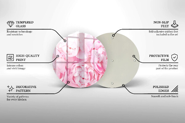 Skleněná deska do kuchyně Jemné pivoňky
