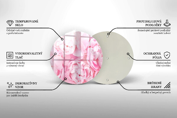 Skleněná deska do kuchyně Jemné pivoňky