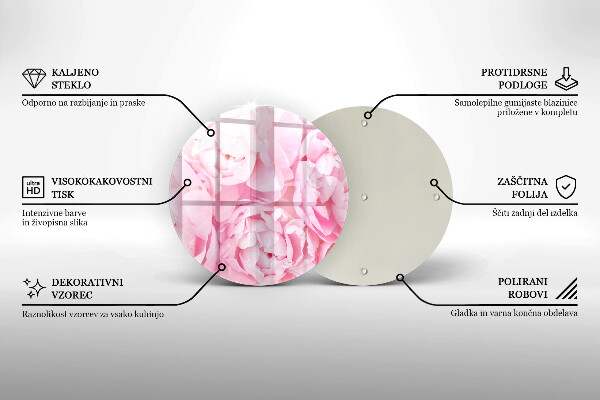 Skleněná deska do kuchyně Jemné pivoňky