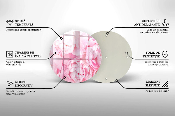 Skleněná deska do kuchyně Jemné pivoňky