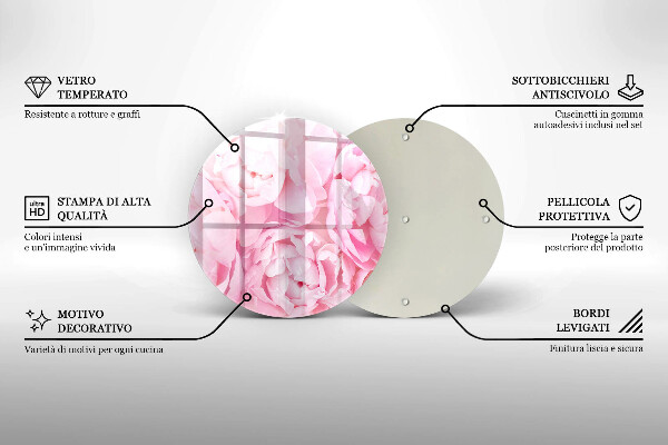 Skleněná deska do kuchyně Jemné pivoňky