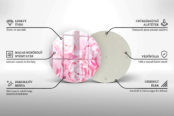 Skleněná deska do kuchyně Jemné pivoňky