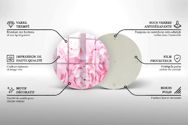 Skleněná deska do kuchyně Jemné pivoňky