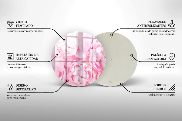 Skleněná deska do kuchyně Jemné pivoňky