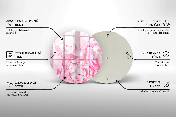 Skleněná deska do kuchyně Jemné pivoňky