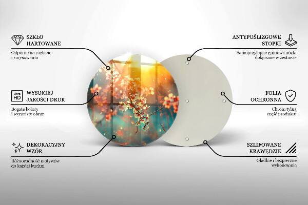 Skleněná deska do kuchyně Apple kvete na slunci