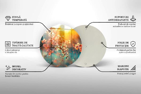 Skleněná deska do kuchyně Apple kvete na slunci