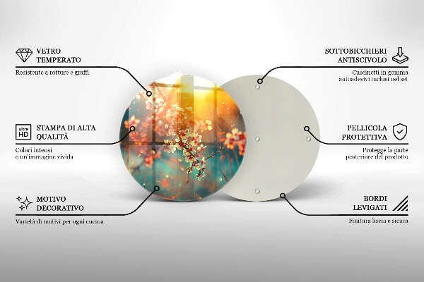 Skleněná deska do kuchyně Apple kvete na slunci