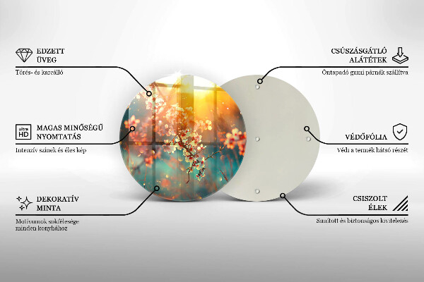 Skleněná deska do kuchyně Apple kvete na slunci