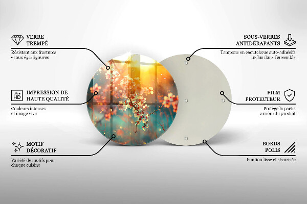 Skleněná deska do kuchyně Apple kvete na slunci