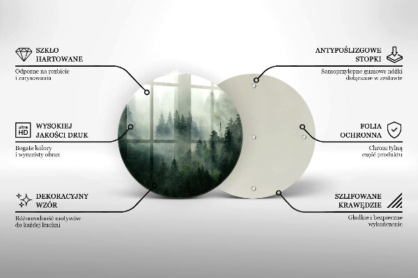 Skleněná deska do kuchyně Zamlžená lesní krajina