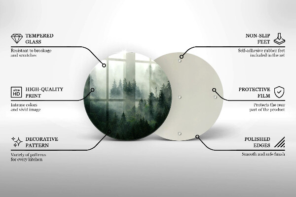 Skleněná deska do kuchyně Zamlžená lesní krajina
